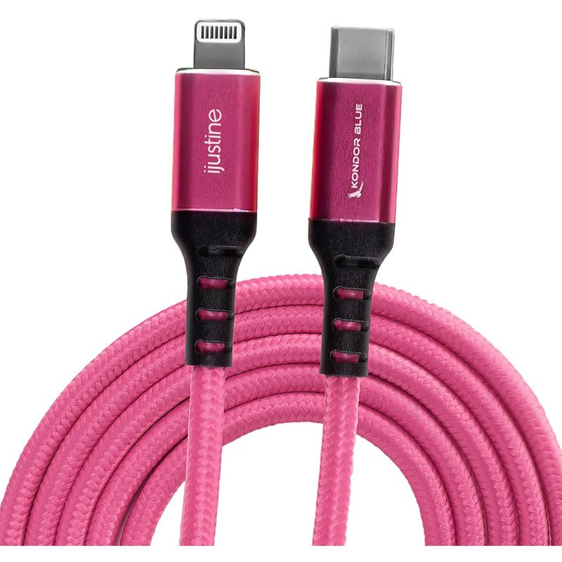 Kondor Blue iJustine Pink Lightning Cable for iPhone Charging & Sync USB-C